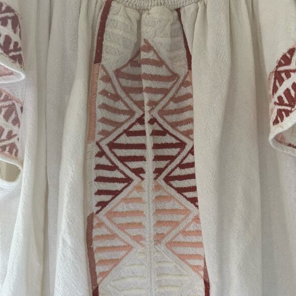 Piper by Townsen | Size M Embroidered Cotton Short Sleeve Dress Midi Boho - Picture 5 of 13